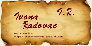 Ivona Radovac vizit kartica